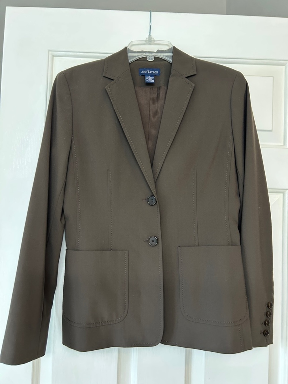Ann Taylor Brown Two-Button Tailored Blazer